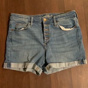 Button Fly denim shorts